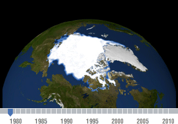 Arctic sea ice loss animation